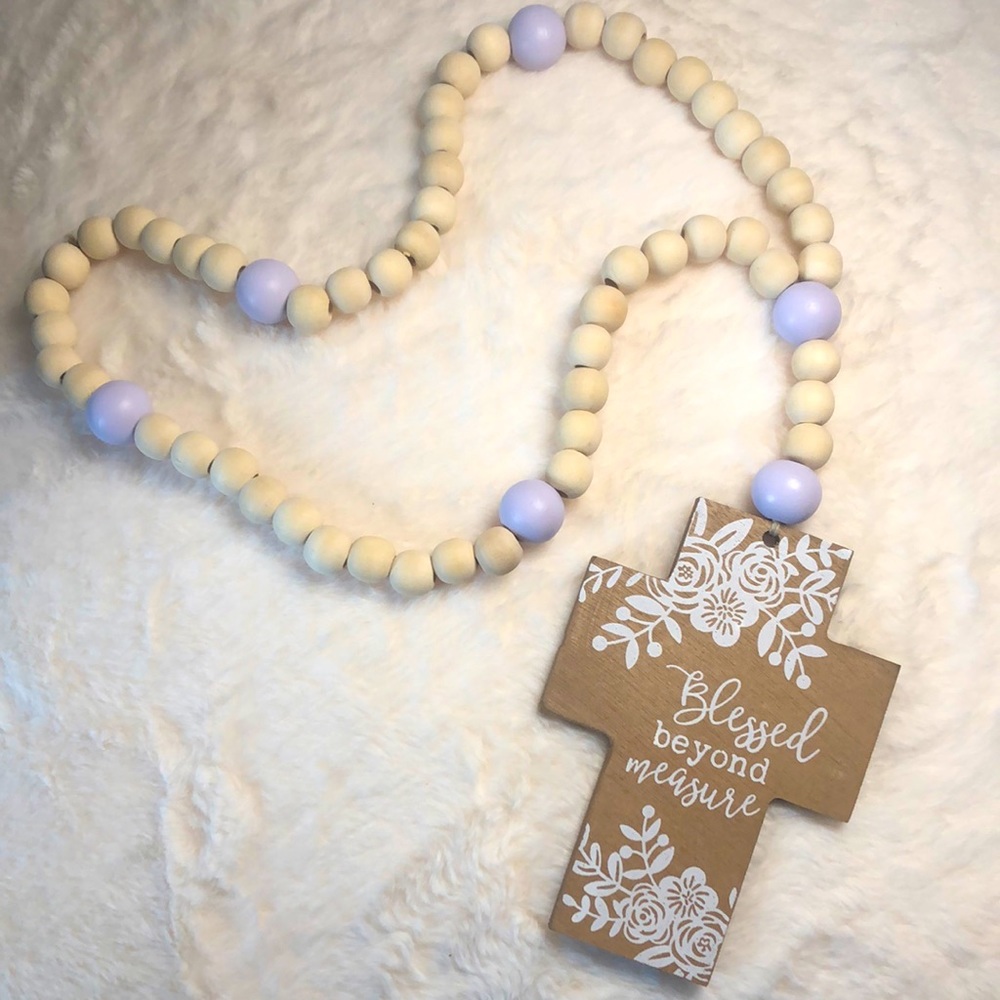Handmade Wooden Rosary Garland.